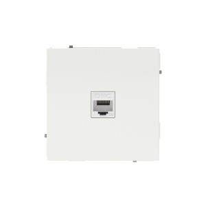 Компьютерная розетка RJ-45 без шторки, кат.5е одинарная, KANT, белый песок