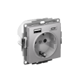 ATLASDESIGN РОЗЕТКА 16А c 2 USB A+C, 5В/2,4А/3,0А, 2х5В/1,5А, механизм, АЛЮМИНИЙ ATN000332