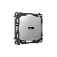 MO414010 Комплект механизма розетки HDMI 2.0 OMEGA Серебро глянец 40V500mA 2.0GHz 5-18Gbits QUANT OP4140, VM222 AMBRELLA VOLT
