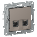 IEKETIKA Розетка компьютерная двойная RJ45 категория 5Е UTP 6714551 капучино IEK