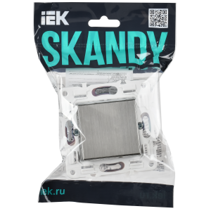 SKANDY Выключатель 1-клавишный 10А SK-V01N металл никель IEK