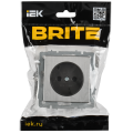 BRITE Розетка 1-местная без заземления без защитных шторок 10А РС10-1-0-БрГН металл хром/никель IEK