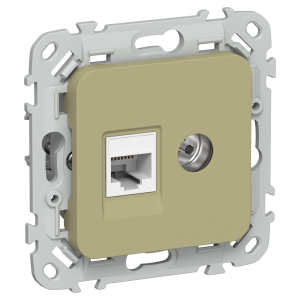 FLITE Розетка 2-местная RJ45/TV категория 5Е UTP РКТВ5е-2-0-ФлО оливковый IEK