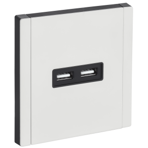FORTE&PIANO Розетка USB A+A 3,1А FP249M металл белый IEK