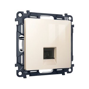 MA312005 Комплект механизма компьютерной розетки RJ-45 экранированной с автоматической защитной шторкой ALFA Бежевый глянец QUANT AP3120, VM185 AMBRELLA VOLT