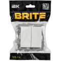 BRITE Выключатель 2-клавишный 10А безвинтовое крепление ВС11-2-0-БрБ белый IEK