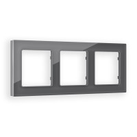 AF330653 Рамка ALFA Platos Антрацит серый Стекло органическое 3-ая AMBRELLA VOLT