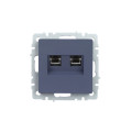 BRITE Розетка компьютерная двойная RJ45 кат.5E РК10-2-БрМ маренго IEK