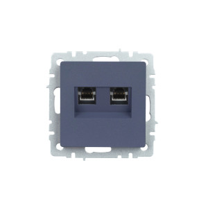 BRITE Розетка компьютерная двойная RJ45 кат.5E РК10-2-БрМ маренго IEK