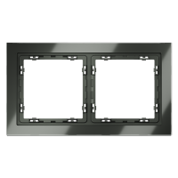 Рамка стеклянная VOLTUM S70 на 2 поста, (титан, стекло)