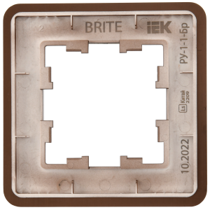 BRITE Рамка 1-местная РУ-1-1-Бр металл коричневый RE AL IEK