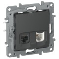 IEKETIKA Розетка двойная RJ11+RJ45 кат.5E UTP 6712521 графит IEK