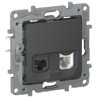 IEKETIKA Розетка двойная RJ11+RJ45 кат.5E UTP 6712521 графит IEK