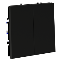 Выключатель встраиваемый VOLTUM S70 двухклавишный 10А, (черный матовый)