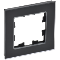 BRITE Рамка 1-местная РУ-1-2-Бр стекло черный матовый IEK