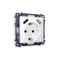 MA109010 Комплект механизма электрической розетки ALFA Белый глянец 2USB AA 18W быстрая зарядка сз QUANT AP1090, VM155 AMBRELLA VOLT