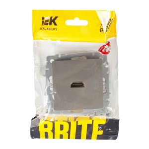 BRITE Розетка HDMI РHDMI-0-БрС сталь IEK