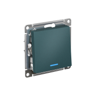 ATLASDESIGN 1-клавишный ПЕРЕКЛЮЧАТЕЛЬ с подсветкой, сх.6а, 10АХ, мех., быстрозажим. клем., ИЗУМРУД ATN000863S