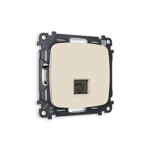 MO332010 Комплект механизма компьютерной розетки OMEGA Бежевый матовый RJ-458P8C CAT6 с шторкой QUANT OP3320, VM188 AMBRELLA VOLT