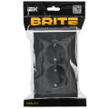 BRITE Розетка 2-местная с заземлением без защитных шторок плоская 16А в сборе РСПл12-3-БрГ графит IEK