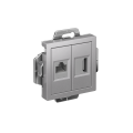 ATLASDESIGN РОЗЕТКА двойная HDMI+RJ45, кат. 5е, механизм, АЛЮМИНИЙ ATN000382