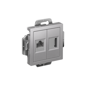 ATLASDESIGN РОЗЕТКА двойная HDMI+RJ45, кат. 5е, механизм, АЛЮМИНИЙ ATN000382