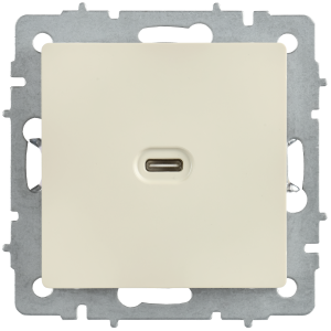 BRITE Розетка USB C 65Вт высокоскоростная зарядка РЮ12-1-БрКр бежевый IEK