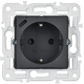 SKANDY Розетка с заземлением с защитными шторками 16А с USB C 18Вт SK-R17G графит IEK