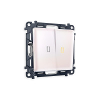 MA204010 Комплект механизма 2-кл выключателя с подсветкой 3200K ALFA Жемчуг QUANT AP2040, VM115, G11Y AMBRELLA VOLT