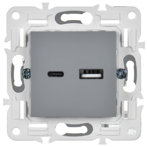 SKANDY Розетка USB A+C 3,1А SK-R14Gr серый IEK