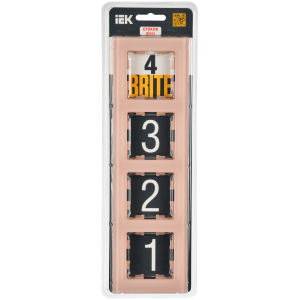 BRITE Рамка 4-местная РУ-4-2-БрП стекло персиковый матовый IEK