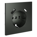 Накладка для розетки с заземлением и защитными шторками, с USB A+C, S70 (титан)