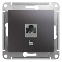 GLOSSA РОЗЕТКА компьютерная RJ45 кат. 5e, механизм, ГРАФИТ GSL001381K