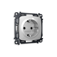 MO406010 Комплект механизма электрической розетки OMEGA Серебро глянец сз на винтовых зажимах QUANT OP4060, VM141 AMBRELLA VOLT