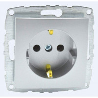 Розетка с заземлением механизм серебро Mono Electric Despina/ Larissa 500-002121-117