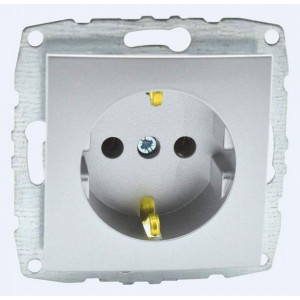 Розетка с заземлением механизм серебро Mono Electric Despina/ Larissa 500-002121-117