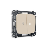 MO324035 Комплект механизма 2-кл проходного выключателя с подсветкой 5600K OMEGA Бежевый матовый QUANT OP3240, VM120, G25W AMBRELLA VOLT