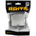 BRITE Розетка 1-местная с заземлением с защитными шторками и крышкой 16А IP20 РСбш10-3-БрГН металл хромникель IEK