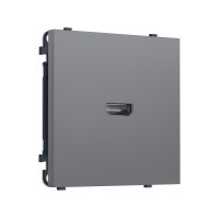 MS874030 Комплект механизма розетки HDMI 2.1 SIGMA Платиново-серый Мягкое касание 30V/900MS 4K-120HZ 8K-60Hz QUANT PRO (SP8740, PR223)