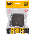 BRITE Выключатель 2-клавишный с индикацией 10А ВС10-2-1-БрТБ темная бронза IEK