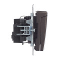 BRITE Розетка 1-местная с заземлением с защитными шторками и крышкой 16А IP20 РСбш10-3-БрТБ темная бронза IEK