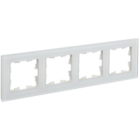 BRITE Рамка 4-местная РУ-4-2-Бр стекло белый матовый IEK