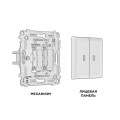 MA104040 Комплект механизма 2-кл проходного выключателя с подсветкой 10000K ALFA Белый глянец QUANT AP1040, VM120, G29B AMBRELLA VOLT