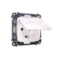 MO208010 Комплект механизма электрической розетки OMEGA Жемчуг сз с шторками и крышкой IP44 QUANT OP2080, VM141 AMBRELLA VOLT