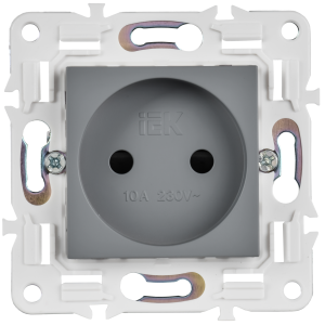 SKANDY Розетка без заземления с защитными шторками 10А SK-R01Gr серый IEK