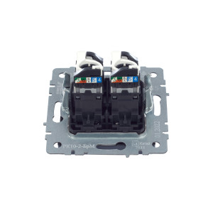 BRITE Розетка компьютерная двойная RJ45 кат.5E РК10-2-БрМ маренго IEK