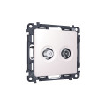 MA213310 Комплект механизма розетки TV оконечной + SAT 5-862MHz 3.5dB/950-2150MHz 3.5dB ALFA Жемчуг QUANT (AP2133, VM217) AMBRELLA VOLT