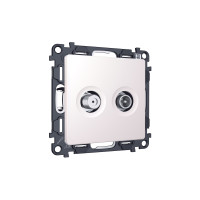 MA213310 Комплект механизма розетки TV оконечной + SAT 5-862MHz 3.5dB/950-2150MHz 3.5dB ALFA Жемчуг QUANT (AP2133, VM217) AMBRELLA VOLT