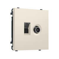 MS332510 Комплект механизма розетки компьютерной + TV оконечной SIGMA Бежевый матовый RJ-45 (8P8C) CAT6/50-870MHz 1dB с/ш QUANT PRO (SP3325, PR195)
