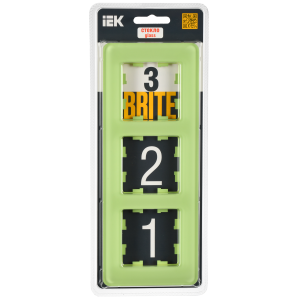 BRITE Рамка 3-местная РУ-3-2-Бр стекло эко грин RE IEK